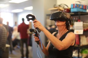 A participant at the VR Happy Hour || Boulder Startup Week 2017